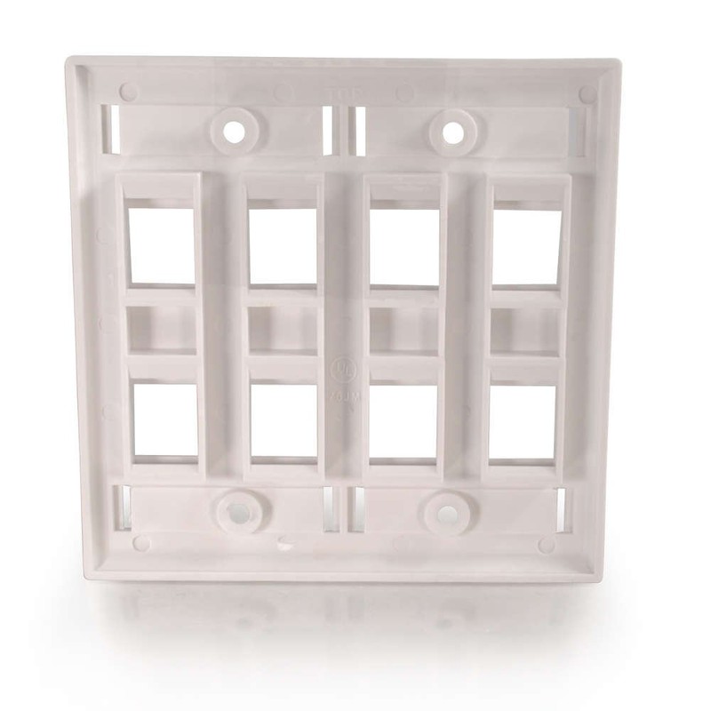 C2G 03415 8-Port Double Gang Multimedia Keystone Double Gang Wall