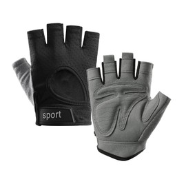 HomyComy Workout Gloves for Women Men, Lightweight Weight Lifting Glove Breathable Fingerless Gym Gloves, Anti-Slip Cycling Gloves Size L