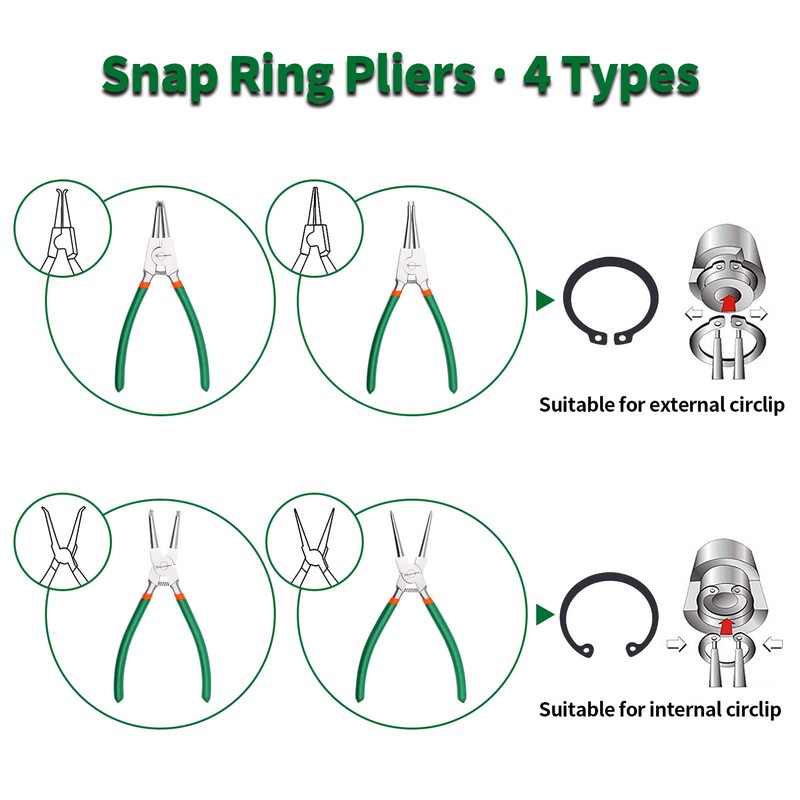 SPEEDWOX Circlip Pliers 9-Inch Snap Ring Pliers External Heavy Duty