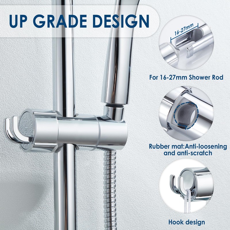 Simpeak Universal Hand Shower Holder with Hook, Adjustable Shower Holder