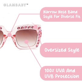 GlamBaby Bella Sunglasses for Kids - 100% UVA/UVB Protection - Durable Beach kids Sunglasses - Comfortable Party Favor Sunglasses for Boys and Girls - Perfect for Children Aged 2-9 Years (Pink)