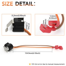 058966-000 Defrost Terminator Thermostat Compatible with Viking Refrigerators, Replaces AP6040103 PB910259 10442407 V10442407, Refrigerator Freezer Part Replacement