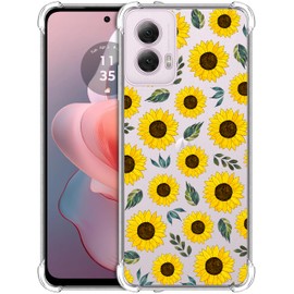 SuzaCase Clear Case for Moto G Power 5G 2024 - Moto G Power 5G 2024 Case with Stylish Sunflower Watercolored Design Printed Durable Clear Shockproof Back Case/Cover for Moto G Power 5G 2024