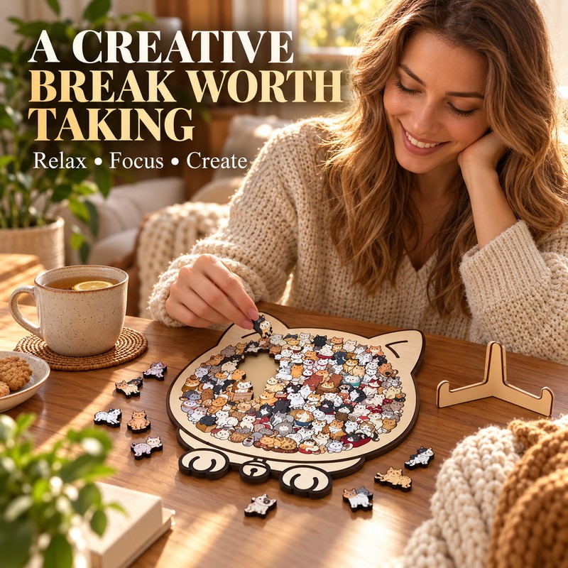 Animal Shape Wooden Jigsaw Puzzle with Stand – Creative Puzzle