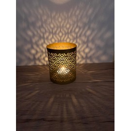 Bitto Patna Lantern and Incense Burner, Antique Brass, Round, Height: 10 cm, Diameter 8 cm, with Stainless Steel Strainer Diameter 9 cm