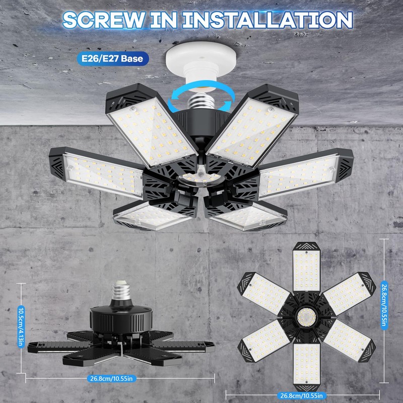 XINGHUANLIT Garage Lights 6 Pack - 200W 20000LM Garage Lights