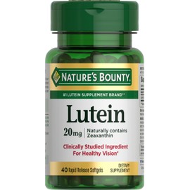 Nature's Bounty Lutein Pills, Eye Health Supplements and Vitamins, Support Vision Health, 20 mg, 40 Softgels