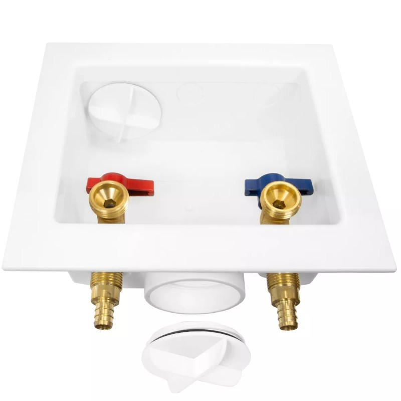 EFIELD Washing Machine Outlet Box , 1/4 Turn Brass Valves
