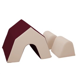 Factory Direct Partners FDP SoftScape Peaked Playspace Climber, Indoor Active Play Structure for Toddlers and Kids, Safe Soft Foam for Crawling and Stacking (3-Piece Set) - Rosette