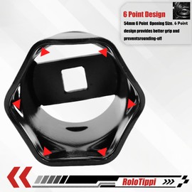 1/2" Drive 54mm 6-Point Hub Hex Locknut Socket for Toyota FJ LN RN Models, Wheel Bearing Locknut Socket for Landcruiser 40 50 60 70 80 100 105 Series for Hilux 4x4 4WD for Nissan Patrol