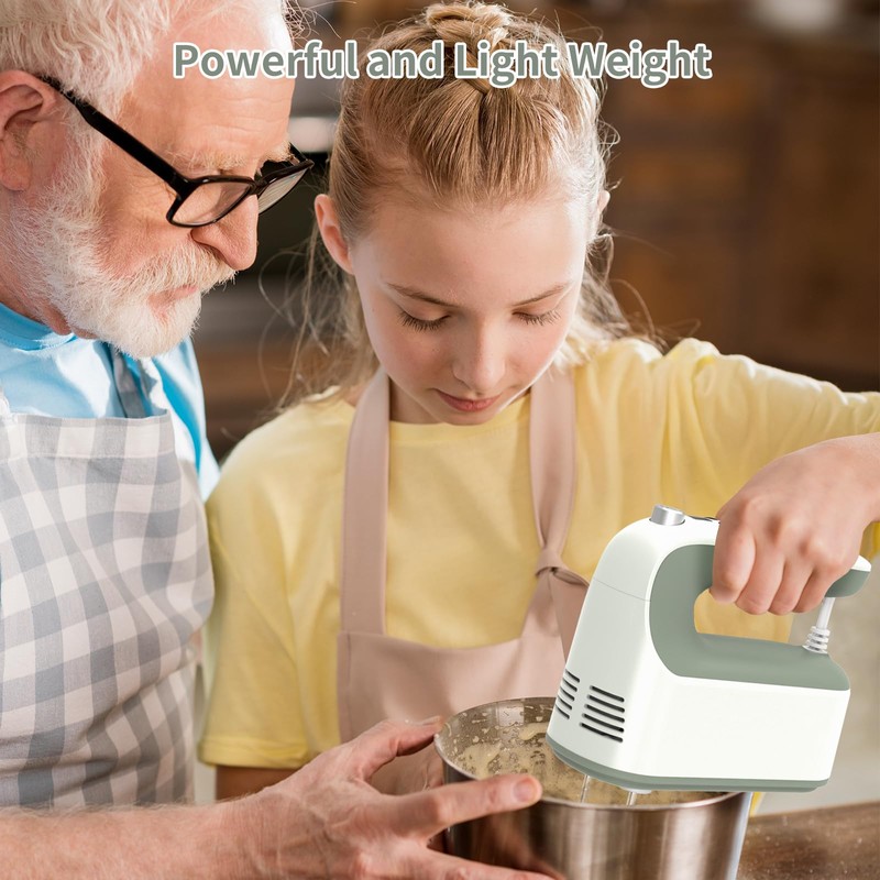 Yomelo 9-Speed Digital Hand Mixer Electric, 400W Powerful DC Motor,