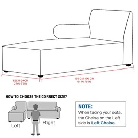 PQESADR Single Arm Chaise Lounge Indoor Slipcover Stretch Chair Covers for Living Room Bedroom Stretch Lounge Chaise Slipcover(Brown,Left)