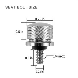 WHTCHSU Silver Aluminum Alloy Seat Bolt Screw Suitable to for Harley Davidson(1 Pc Bolt)