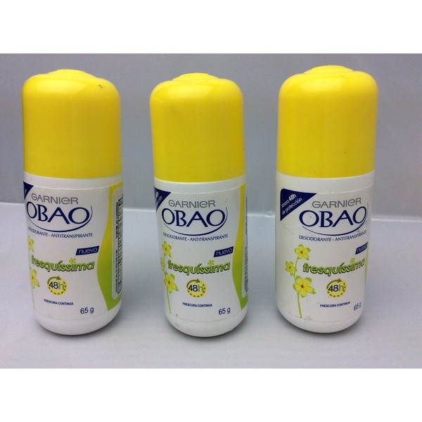 Suave 3 Garnier Obao Roll On Deodorant for Women 48 hours / desodorante Fresquissima 