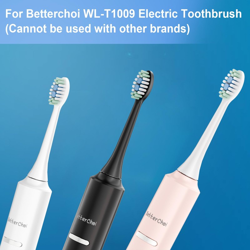 WL-T1009 Sonic Electric Toothbrush Replacement Brush Heads.8pcs, White. (Cannot be