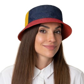 LIERYS Multicolour Bucket Fabric Hat Women/Men - Handmade in Italy - Crushable/Packable - Fishing Hat with Cotton - Spring/Summer, Colourful, L