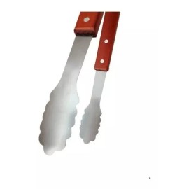 Grill Pinza Asador Parrilla Acero Inoxidable Mango De Madera 45 Cm