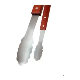 Grill Pinza Asador Parrilla Acero Inoxidable Mango De Madera 45 Cm