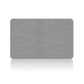 VEELOIM STONE BATH MAT DIATOMACEOUS SHOWER MAT NON-SLIP SUPER ABSORBENT - GRAY