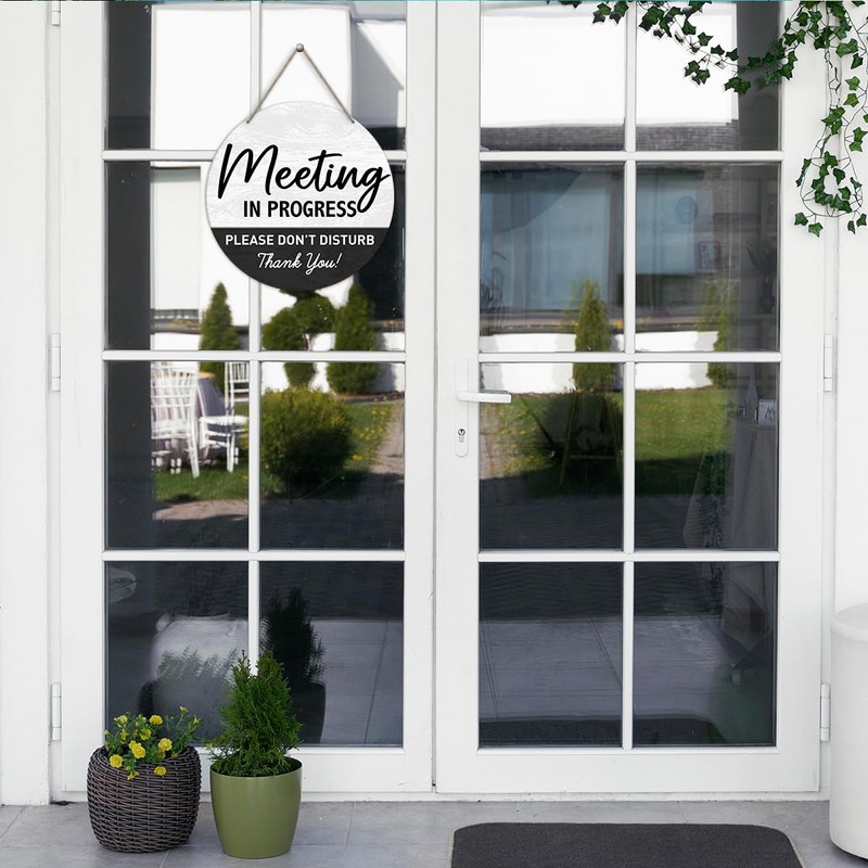 Do Not Disturb Sign And In Meeting Door Hanger, Quiet