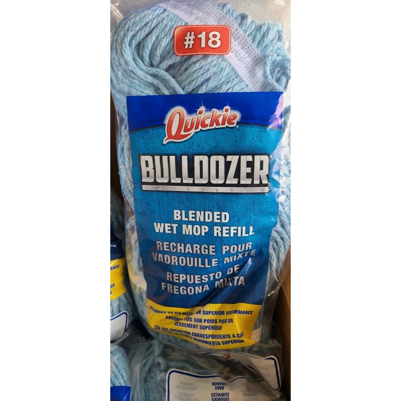 Quickie Bulldozer Blue Blended Cotton #18 Wet Mop Refills