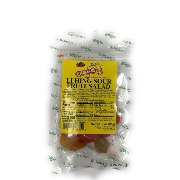 Enjoy Snacks Li Hing Sour Fruit Salad 3oz Bag