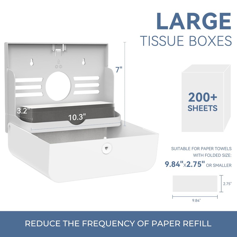 PLUSSEN Paper Towel Dispenser Wall Mount, Adhesive No Drilling Multifold