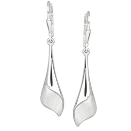 My Gold Gavina Women's Earrings Hanging Genuine Sterling Silver 925 Silver 42 mm x 8 mm Long Silver Earrings Women's Earrings, Sterling Silver, No Gemstone