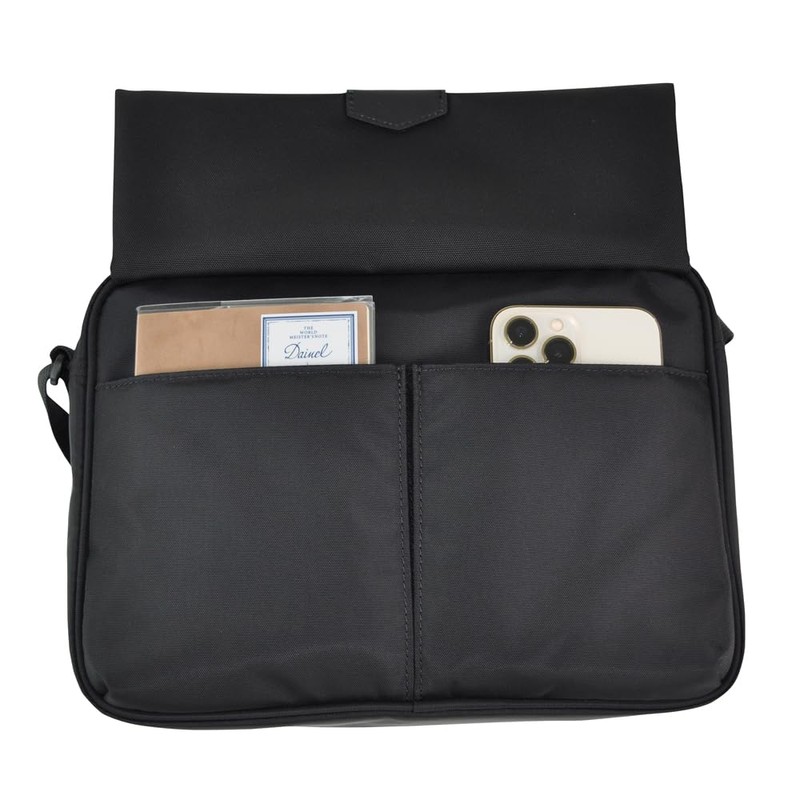 Manhattan Passage 5607 B5 Flap Shoulder Bag, Unisex, Black