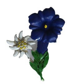 Breiter Edelweiss Hat Pin and Brooches, Edelweiss gentian