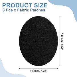 sourcing map 3Pcs Iron-on Patches, Elbow Knee Velvet Patches, Fabric Repair Patches Crafts for Repair Clothing Crafts Sweater Pants Shirts, 6x4 Inch Black