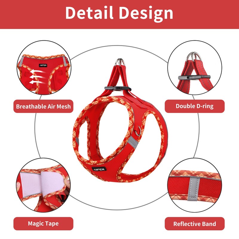 AMTOR Dog Harness with Leash Set,No Pull Adjustable Reflective Puppy