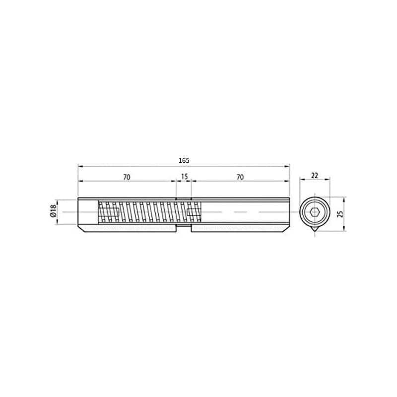 ATTAS Door Hinge for Welding, Galvanised Metal with Spring, 2