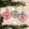 Old World Christmas Conversation Heart Ornaments Gift Box Set/3
