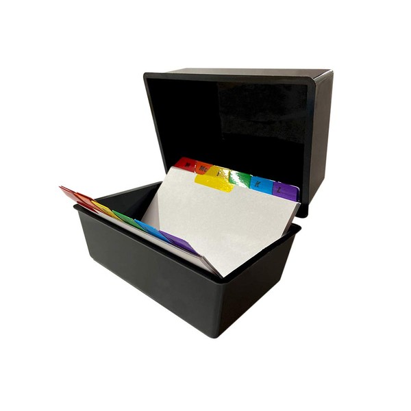 Indigo® Office Index Record Card Box Filing Box with Coloured