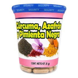 Azafrán Con Cúrcuma Y Pimienta Negra 150 Cápsulas
