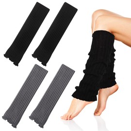 ZOCONE 2 Pairs Women's Knitted Leg Warmers for Women Girls Leg Warmers Boots Crochet Leg Warmers Leg Warmers Dance Ballet Leg Warmers for All Seasons, b