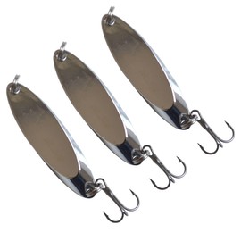 Fishing Lure Spoons Bass Trout Lures Kit Zinc Alloy Fishing Jig Spoon Sequins Spinner Baits Weight 0.18oz/0.25oz/0.36oz/0.5oz/0.64oz/0.74oz/0.99oz/1.24oz for Saltwater Freshwater Silver 4g 5pcs