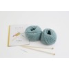 DARUMA 01-874A Knitting Kit First Kit Col.B Blue Gray Bar