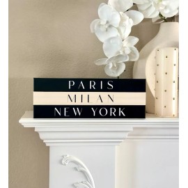 Blossoma Set of 3 Faux Decorative Books for Home Decor, Coffee Table - Hardcover, Small