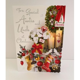 Jonny Javelin Special Auntie And Uncle Christmas Time Card Festive Mantlepiece