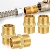 4 Pcs 1/2" Male to 1/2" Males, Thread Brass Hex