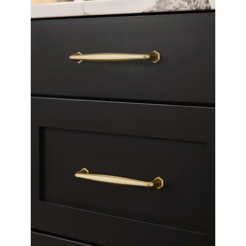 JIASENBAO 5 Pack Gold Cabinet Pulls 5" Hole Center Brushed