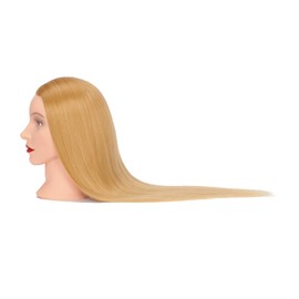 Traininghead 26-28'' Mannequin Head Hair Styling Manikin Training Head Cosmetology Doll Head Synthetic Fiber Hair with Clamp Holder (6116W2720)