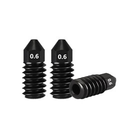 3 Pcs 0.6mm Hardened Steel Nozzles for Bambu Lab A1/A1 Mini hotend, Removable Nozzles for Bambu Lab A1/A1 Mini 3D Printer Accessory (0.6mm)