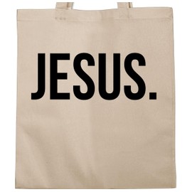 TypoT - Fairtrade Organic Cotton Bag Long Handle - Statement Faith Religion - Jesus Christ, 1 natural white