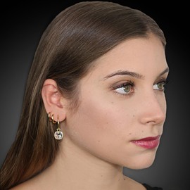Elegant jewellery, gold hoop earrings, 925 sterling silver, various colours, 2 sizes, Gold-Plated Silver