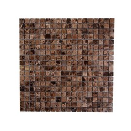Emperador Dark mosaic polished 5/8x5/8