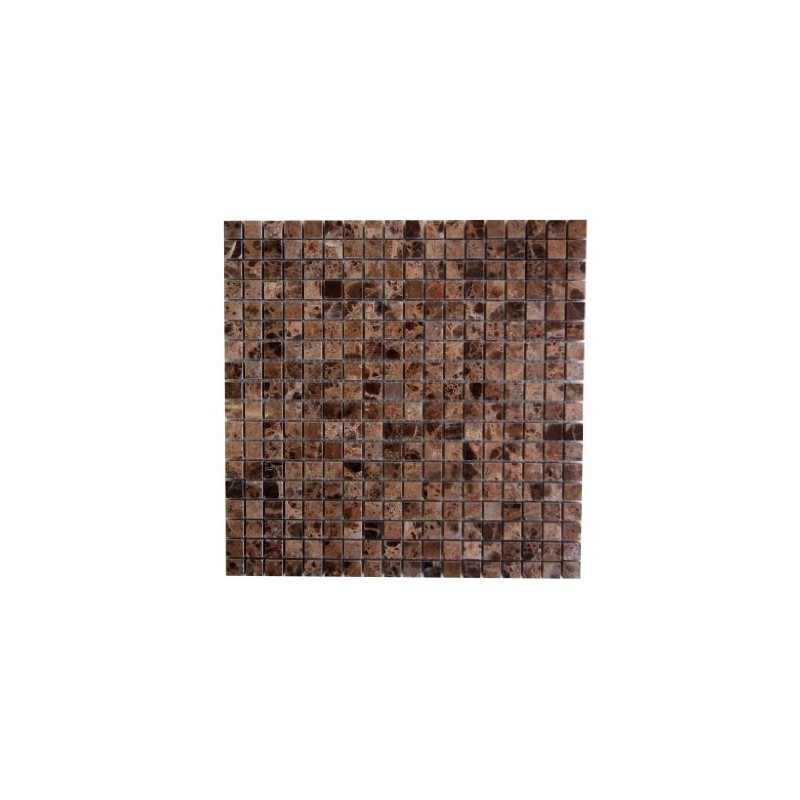 Emperador Dark mosaic polished 5/8x5/8