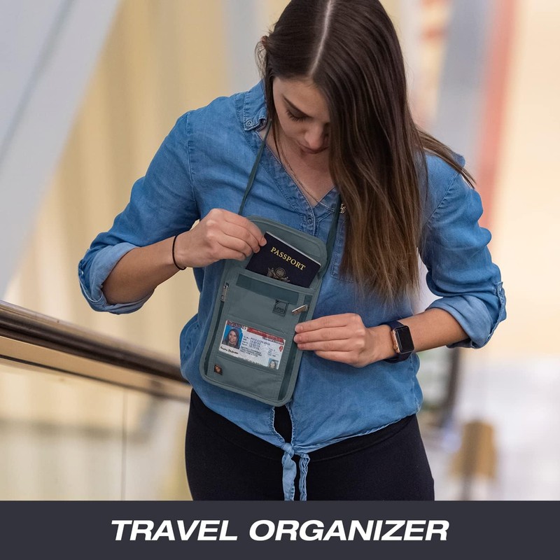 Lewis N. Clark Cartera de cuello con bloqueo RFID, bolsa